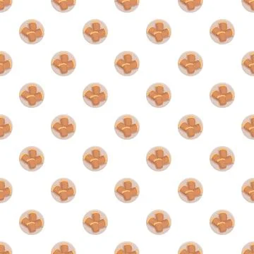 Seamless pattern with cartoon fried bread food illustration 스톡 일러스트