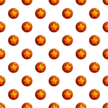Seamless pattern with cartoon game star reward icons Stock Illustration