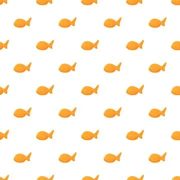 Seamless pattern with cartoon goldfish cracker shapes Stock Illustration