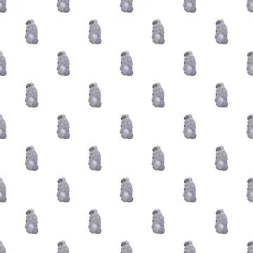 Seamless pattern with cartoon gray stones ornament Stock Illustration