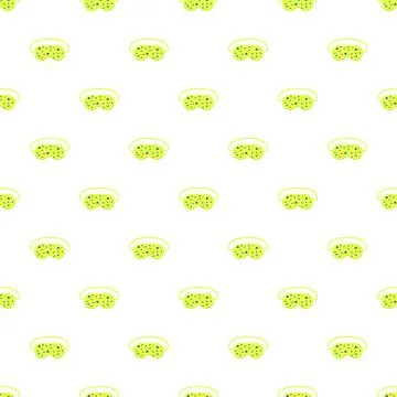 Seamless pattern with cartoon green sleeping mask design Stock Illustration