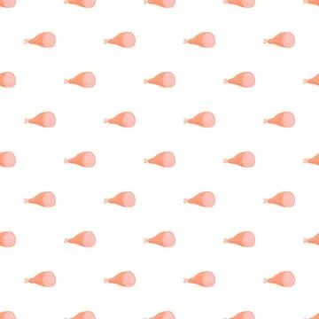 Seamless pattern with cartoon ham leg elements Stock Illustration