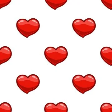 Seamless pattern with cartoon heart Stock Illustration
