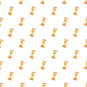 Seamless pattern with cartoon hourglasses measuring passing time Stock Illustration
