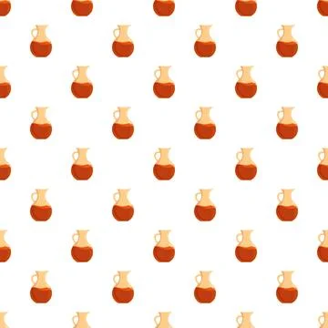Seamless pattern with cartoon jugs and liquid 스톡 일러스트