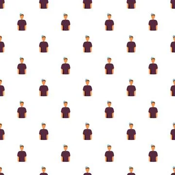 Seamless pattern with cartoon man feeling sick Stock Illustration