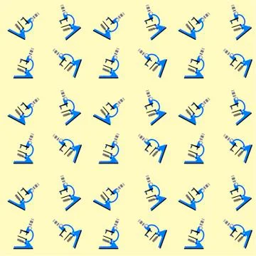 Seamless pattern with cartoon microscope イラスト素材