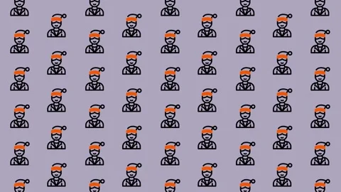 Seamless Pattern of Cartoon Ottoman Empire Man with Fez Hat. Stock Footage 325381838
