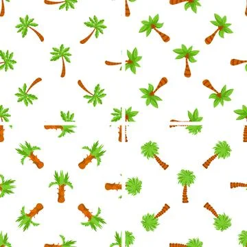 Seamless pattern with cartoon palm trees showing summer vibes Иллюстрация