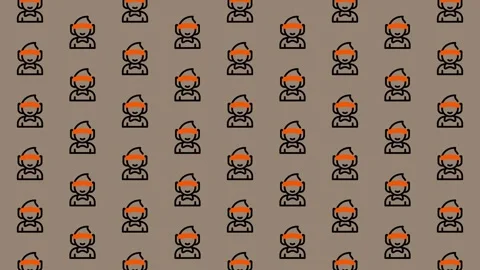 Seamless Pattern of Cartoon People - A Diverse Crowd Illustration. Stock Footage 325381848