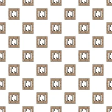 Seamless pattern with cartoon prison window bars Stock Illustration