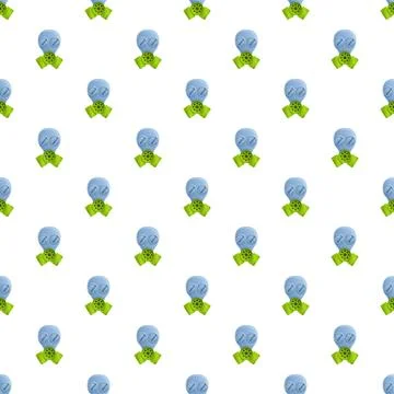 Seamless pattern with cartoon protective gas masks on white background Ilustración de archivo