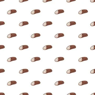 Seamless pattern with cartoon salami sausages on white Stock Illustration