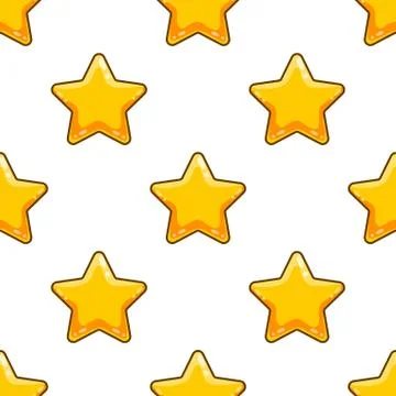 Seamless pattern with cartoon star Stock Illustration