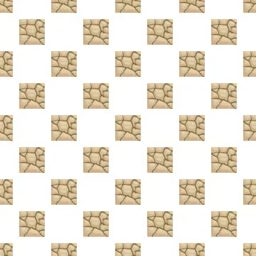 Seamless pattern with cartoon stone pavement square tiles Stock Illustration