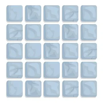 Seamless pattern of cartoon stone tiles for game developing Illustrazione stock