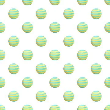 Seamless pattern with cartoon striped beach balls イラスト素材