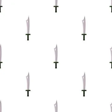 Seamless pattern with cartoon sword icons. Vector illustration for design, web. Stock Illustration