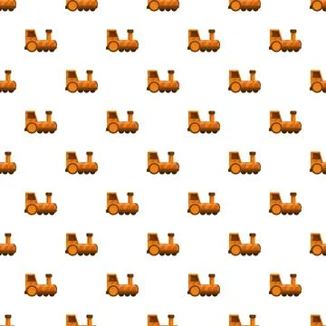 Seamless pattern with cartoon toy train locomotives Stock-Illustration