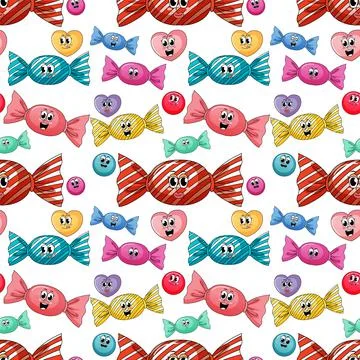 Seamless pattern cartoon on white background Stock Illustration