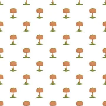 Seamless pattern with cartoon wooden blank rustic signs Illustrazione stock