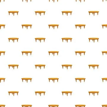 Seamless pattern with cartoon wooden round tables Illustrazione stock