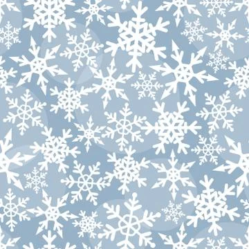 Seamless pattern with carved snowflakes. Flat vector winter background. Stock Illustration