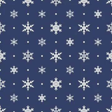 Seamless pattern with carved snowflakes. Flat vector winter background. Stock Illustration