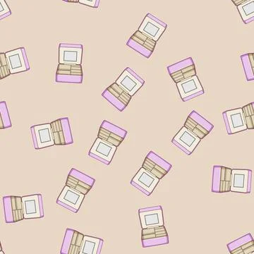 Seamless pattern case jewelry organizer cartoon vector Stock Illustration
