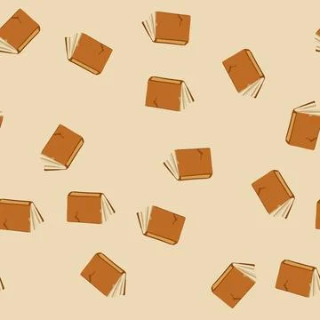 Seamless pattern case old book cartoon vector Stock Illustration
