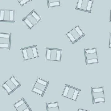 Seamless pattern casement window frame cartoon vector Stock Illustration
