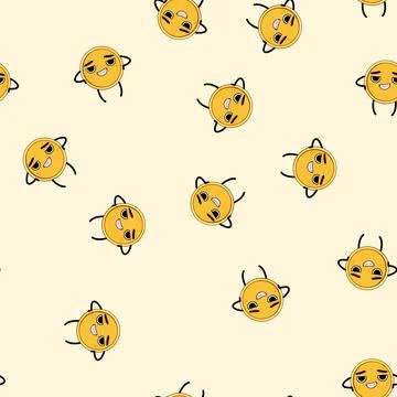 Seamless pattern cash coin character cartoon vector 스톡 일러스트