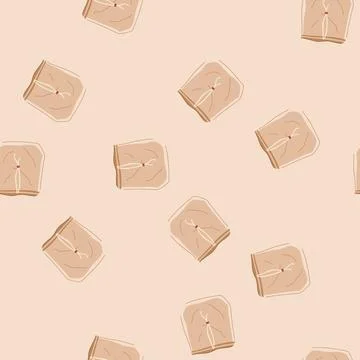 Seamless pattern cashew nut milk strainer bag cartoon vector Stock Illustration