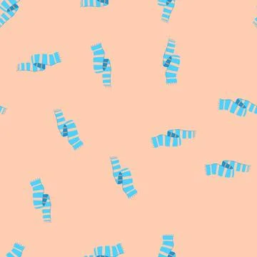 Seamless pattern cashmere scarf kid cartoon vector 库存插图