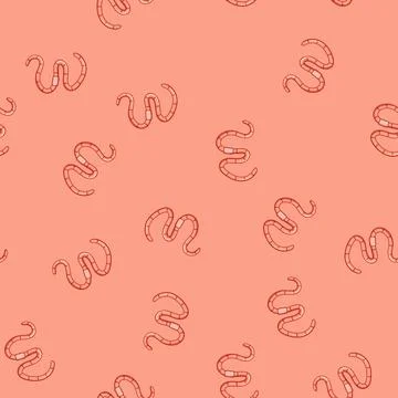 Seamless pattern castings worm cartoon vector Stock Illustration