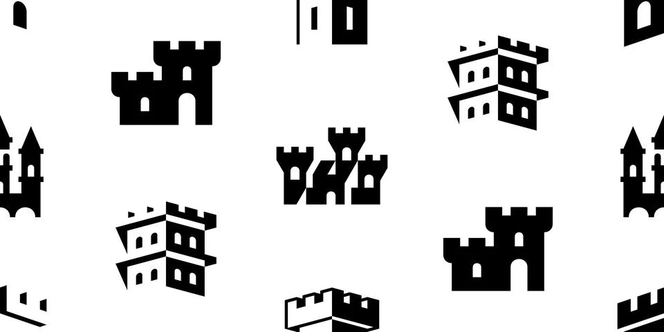 Seamless pattern with Castle Stock Illustration