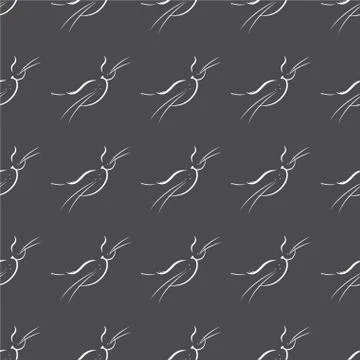 Seamless pattern  cat face on black Stock Illustration