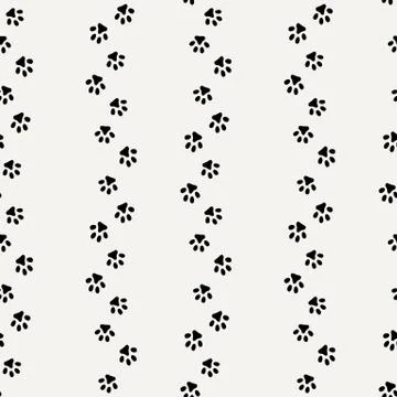Seamless pattern of cat footprint. Stylish vector print. Stock Illustration