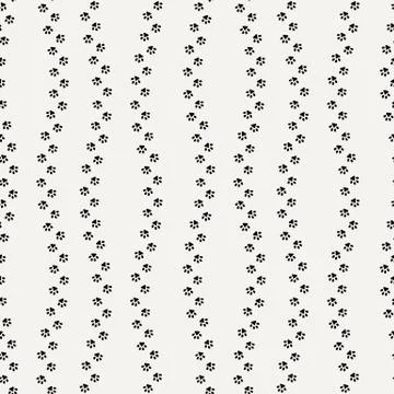 Seamless pattern of cat footprint. Stylish vector print. Stock Illustration