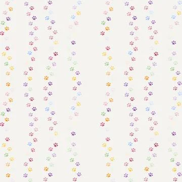 Seamless pattern of cat footprint. Stylish vector print. Stock Illustration
