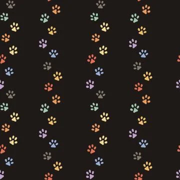 Seamless pattern of cat footprint. Stylish vector print. Illustrazione stock