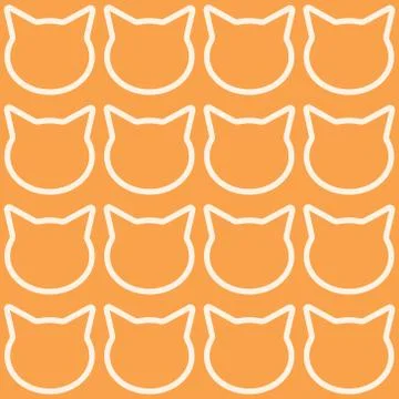 Seamless pattern with cat heads Stock Illustration