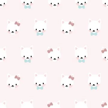 Seamless pattern with cat heads Stock Illustration