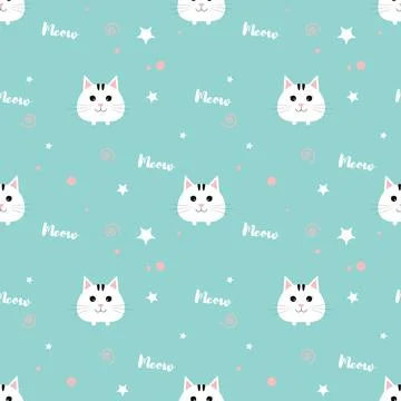 Seamless pattern with cat Stock Illustration