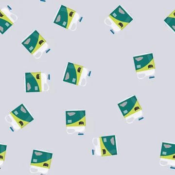 Seamless pattern cat litter pet color icon vector Illustrazione stock