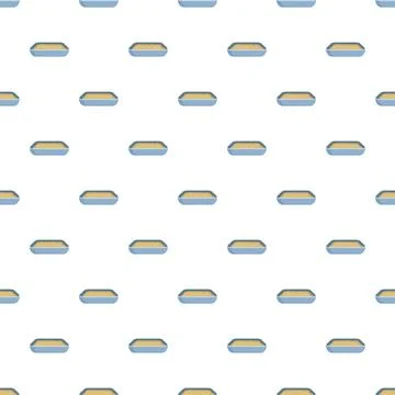 Seamless pattern of cat litter trays with sand Stock Illustration