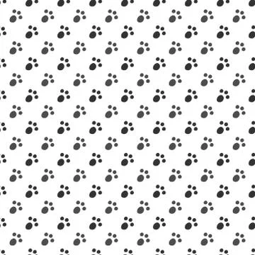 Seamless pattern of cat or dog footprint Stock Illustration