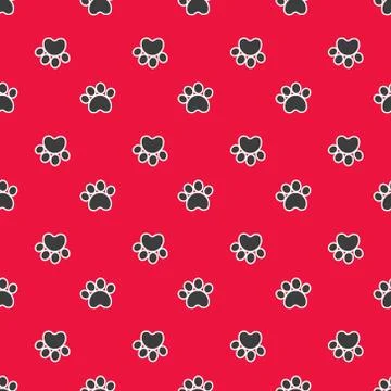 Seamless pattern with cat or dog footprints Illustrazione stock