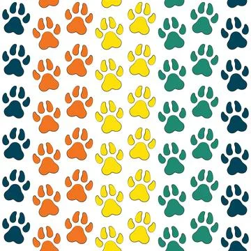 Seamless pattern with cat paw print Stock Illustration