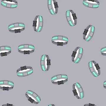 Seamless pattern cat pet collar cartoon vector Illustrazione stock
